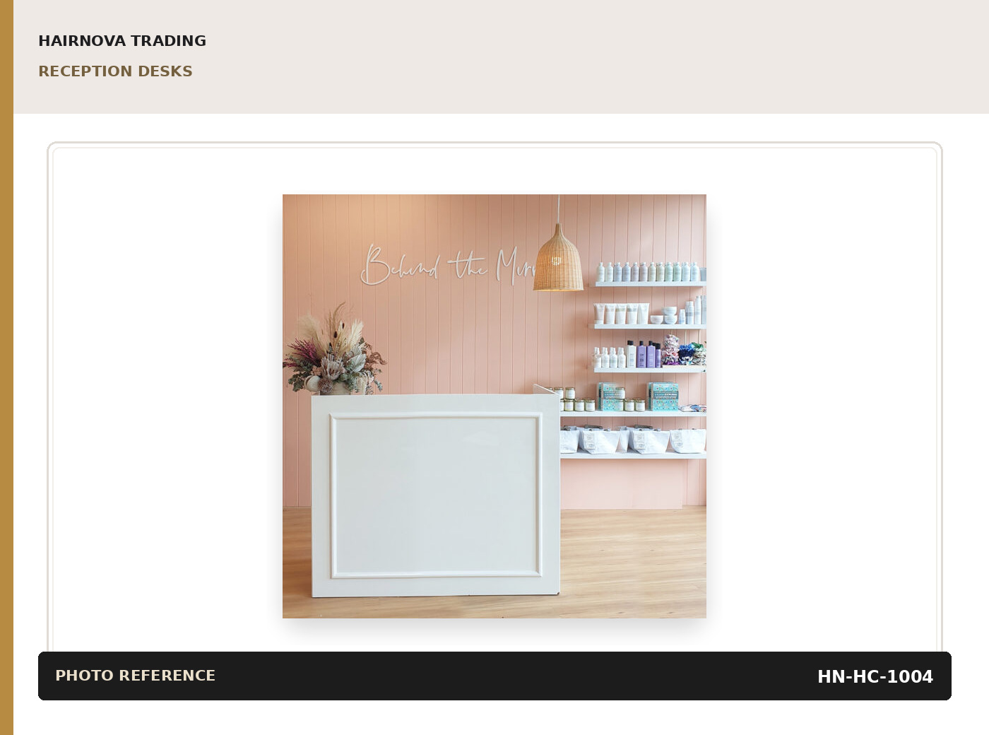 Salon Reception Desk — Curved Front catalogue product image