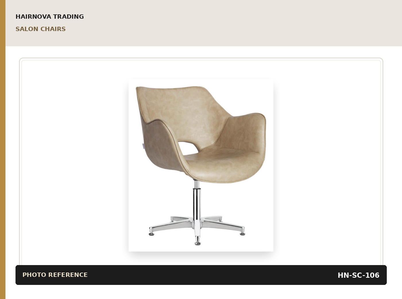 Black Salon Chair — Curved Arm catalogue product image