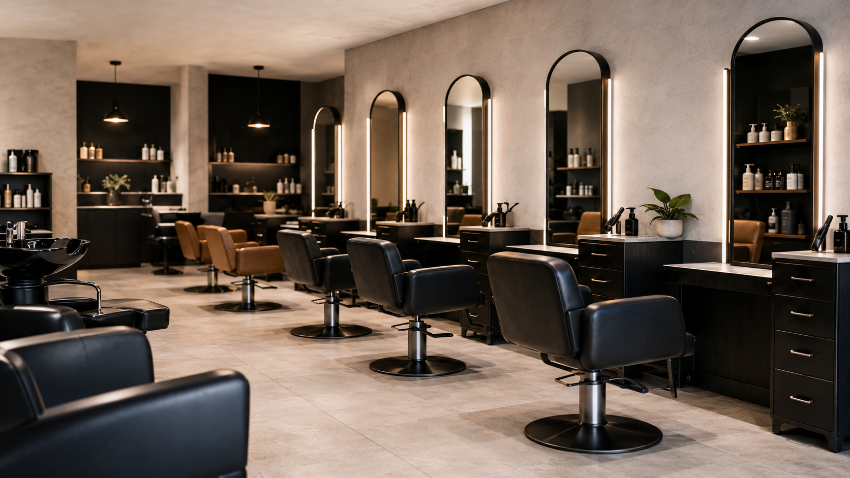 Modern professional salon interior representing Hairnova Trading trade supply focus